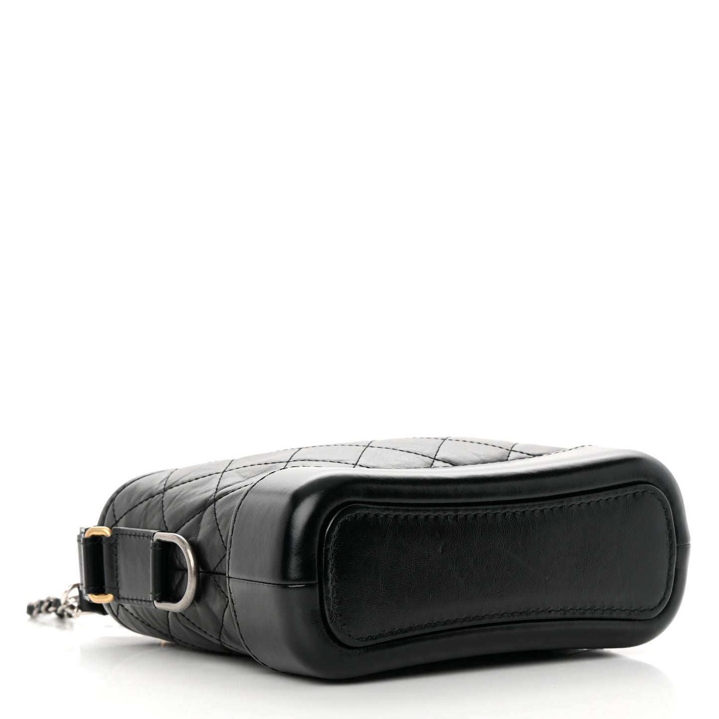 Aged Calfskin Quilted Small Gabrielle Hobo Black