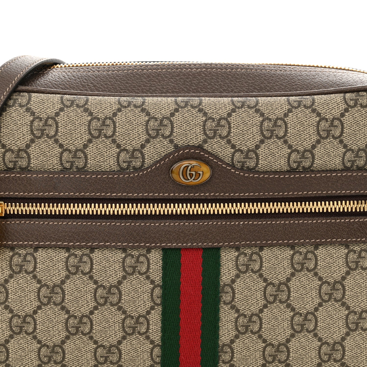 Gucci GG Supreme Monogram Web Small Ophidia Shoulder Bag Brown 8 of 11