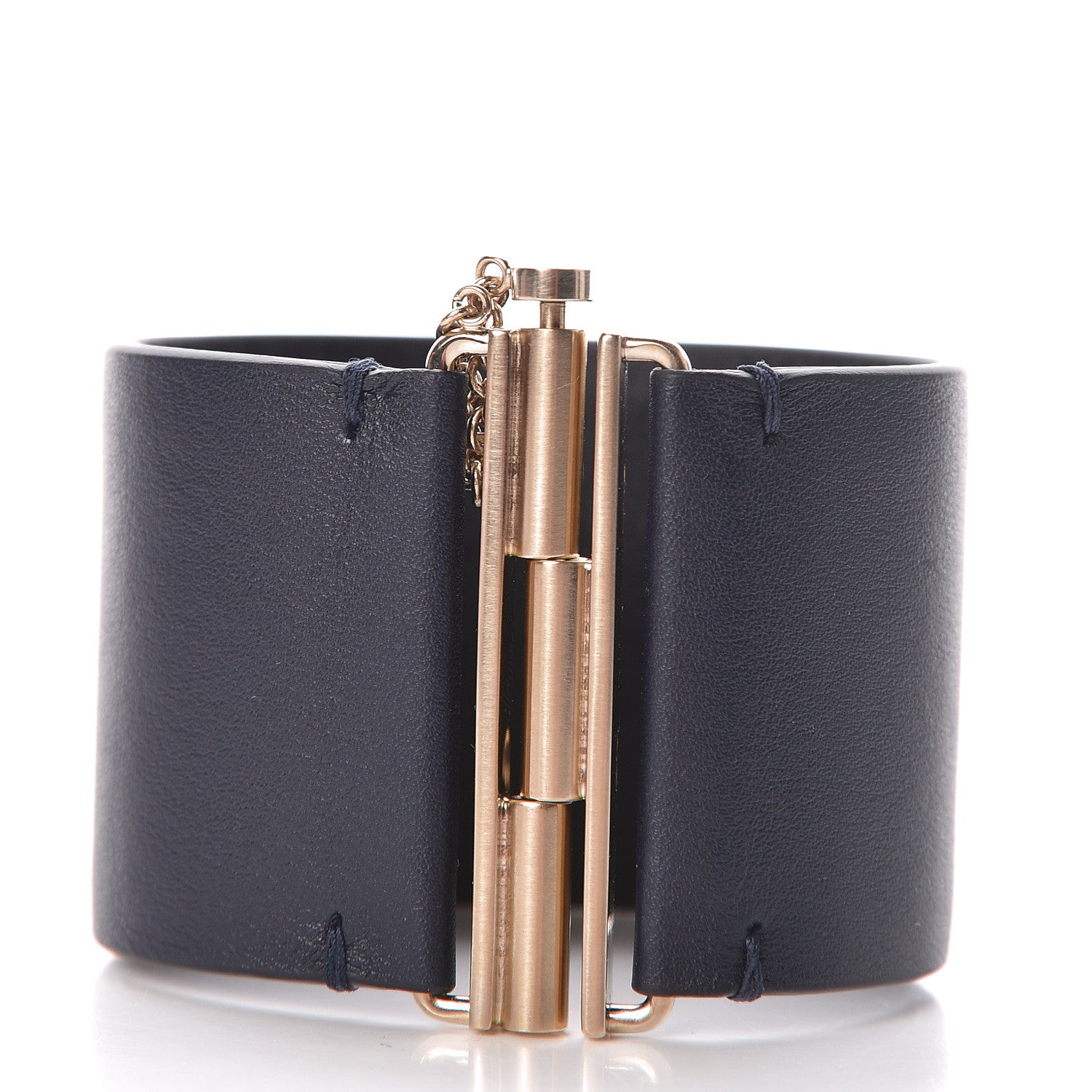 Chanel Calfskin CC Wide Cuff S Navy 3 of 5