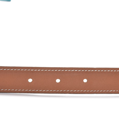 Hermes Swift Epsom 24mm H Belt 85 Gold Bleu Paon 16 of 19