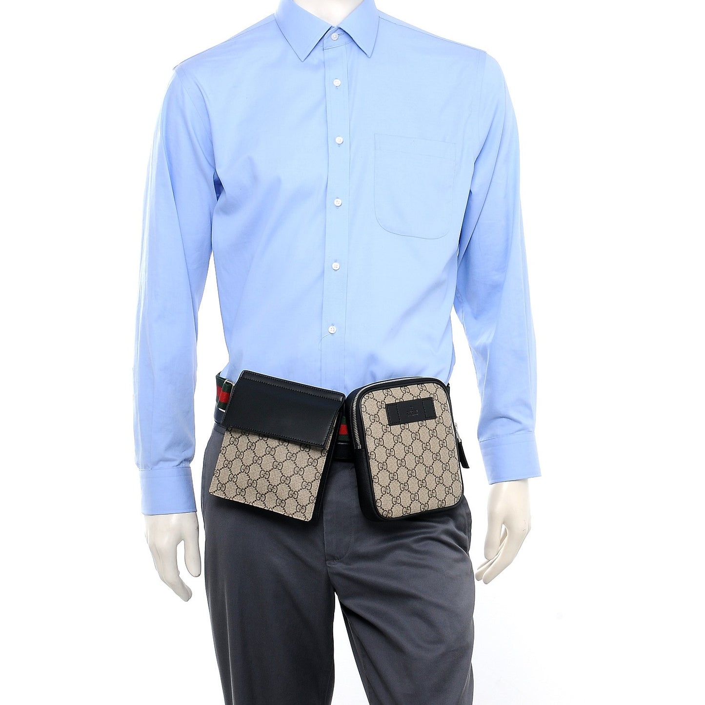 GG Supreme Monogram Web Belt Bag Black