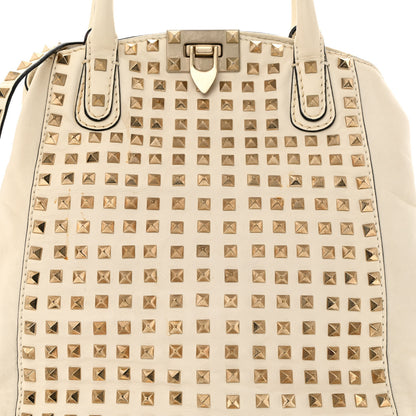Valentino Garavani Vitello Rockstud All Over New Dome Bucket Tote Ivory 10 of 18