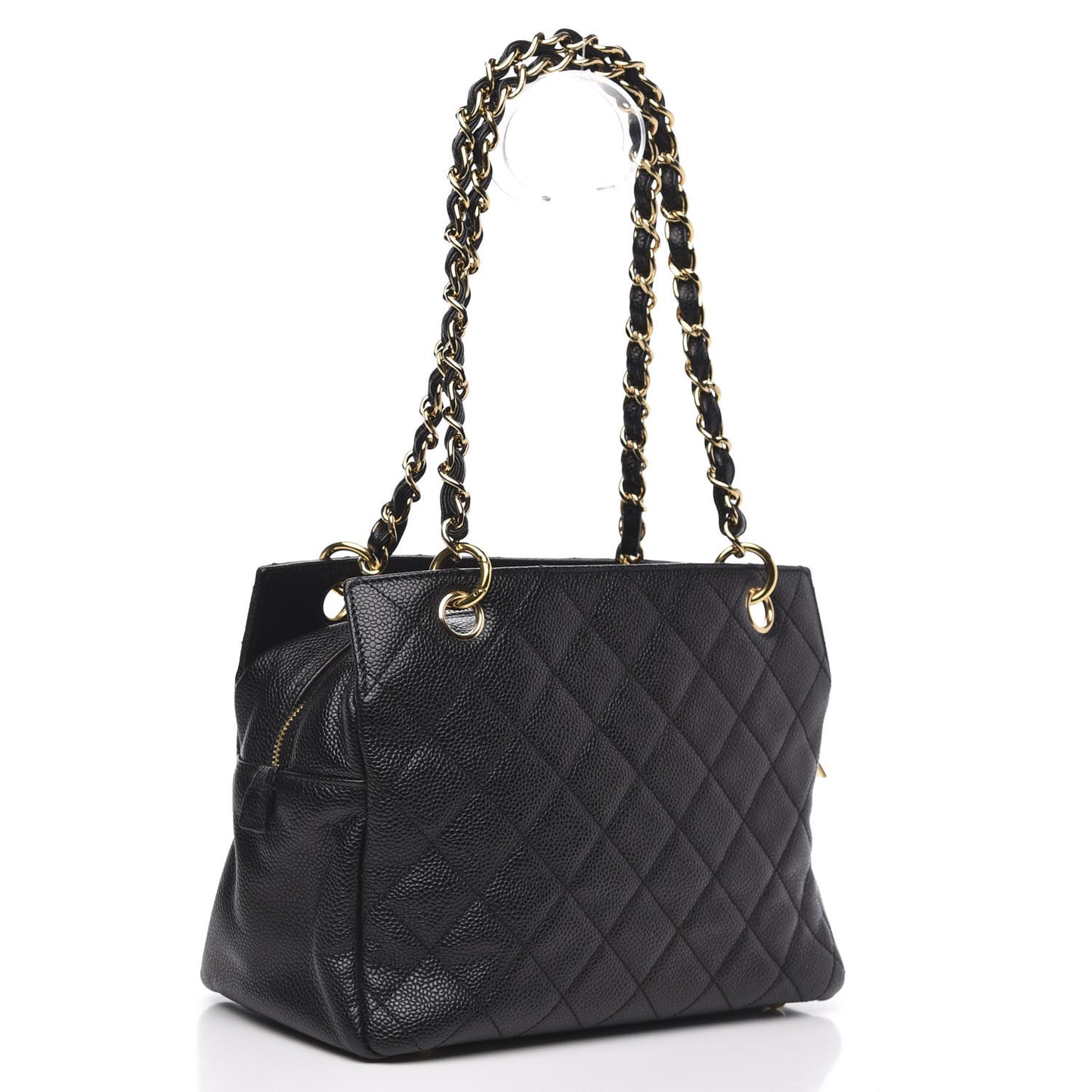 Caviar Quilted Petit Timeless Tote PTT Black