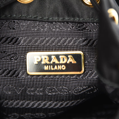 Prada Saffiano Tessuto Nylon Mini Bucket Crossbody Bag Black 6 of 7
