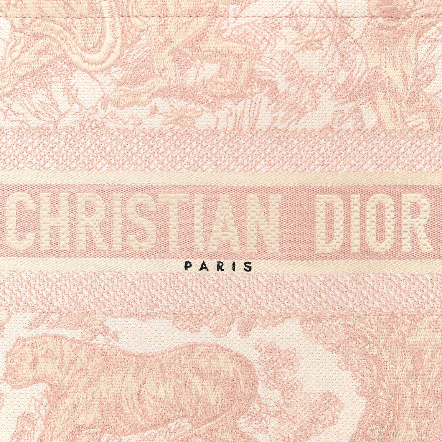 Christian Dior Canvas Embroidered Medium Dioriviera Toile De Jouy Book Tote Rose 9 of 9