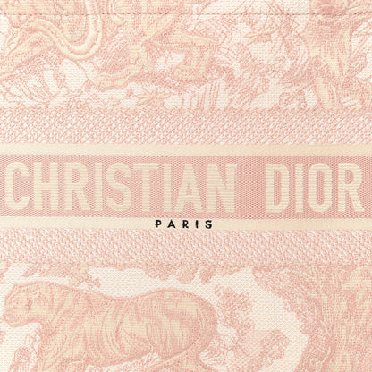 Christian Dior Canvas Embroidered Medium Dioriviera Toile De Jouy Book Tote Rose 9 of 9