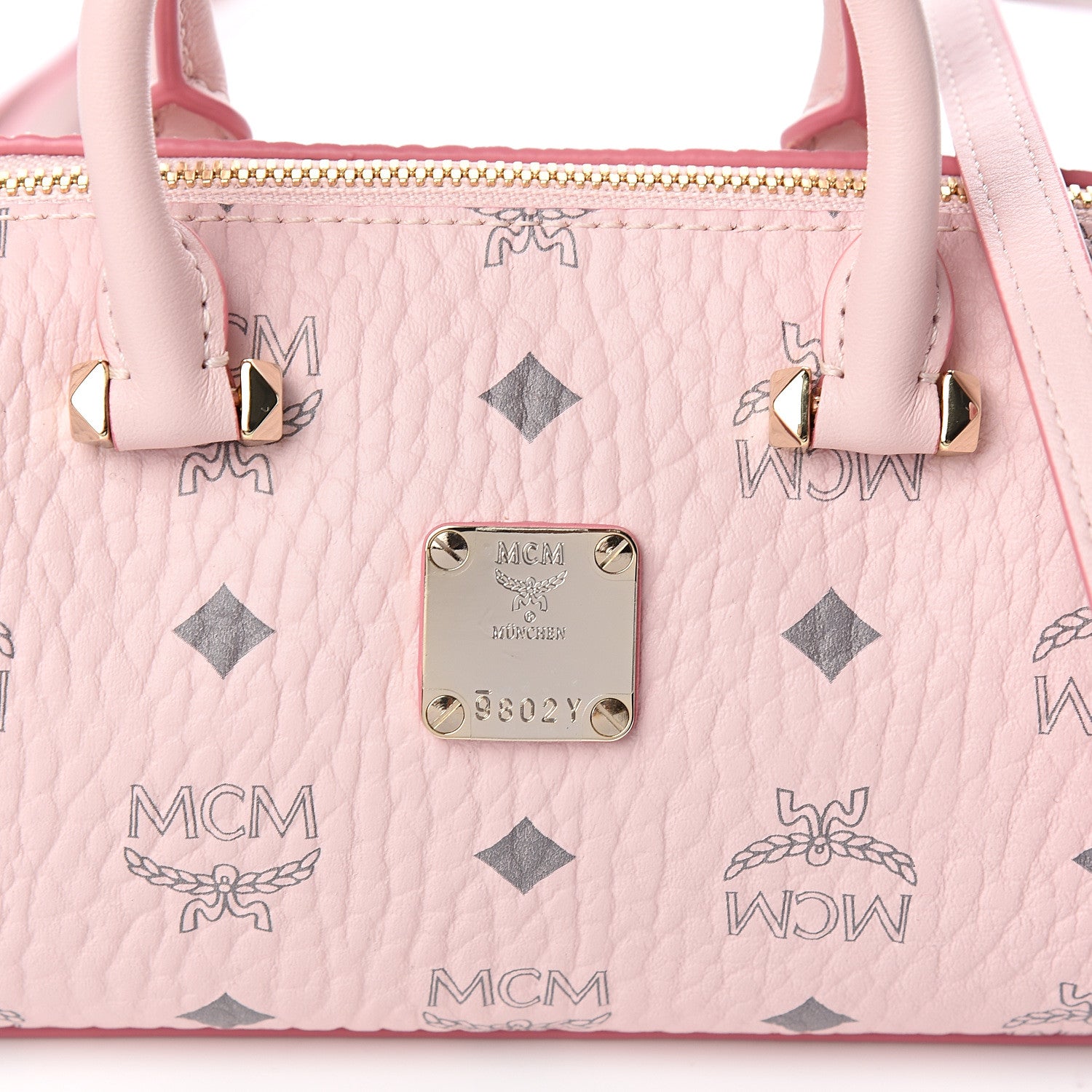 MCM Visetos Mini Essential Boston Powder Pink 9 of 9