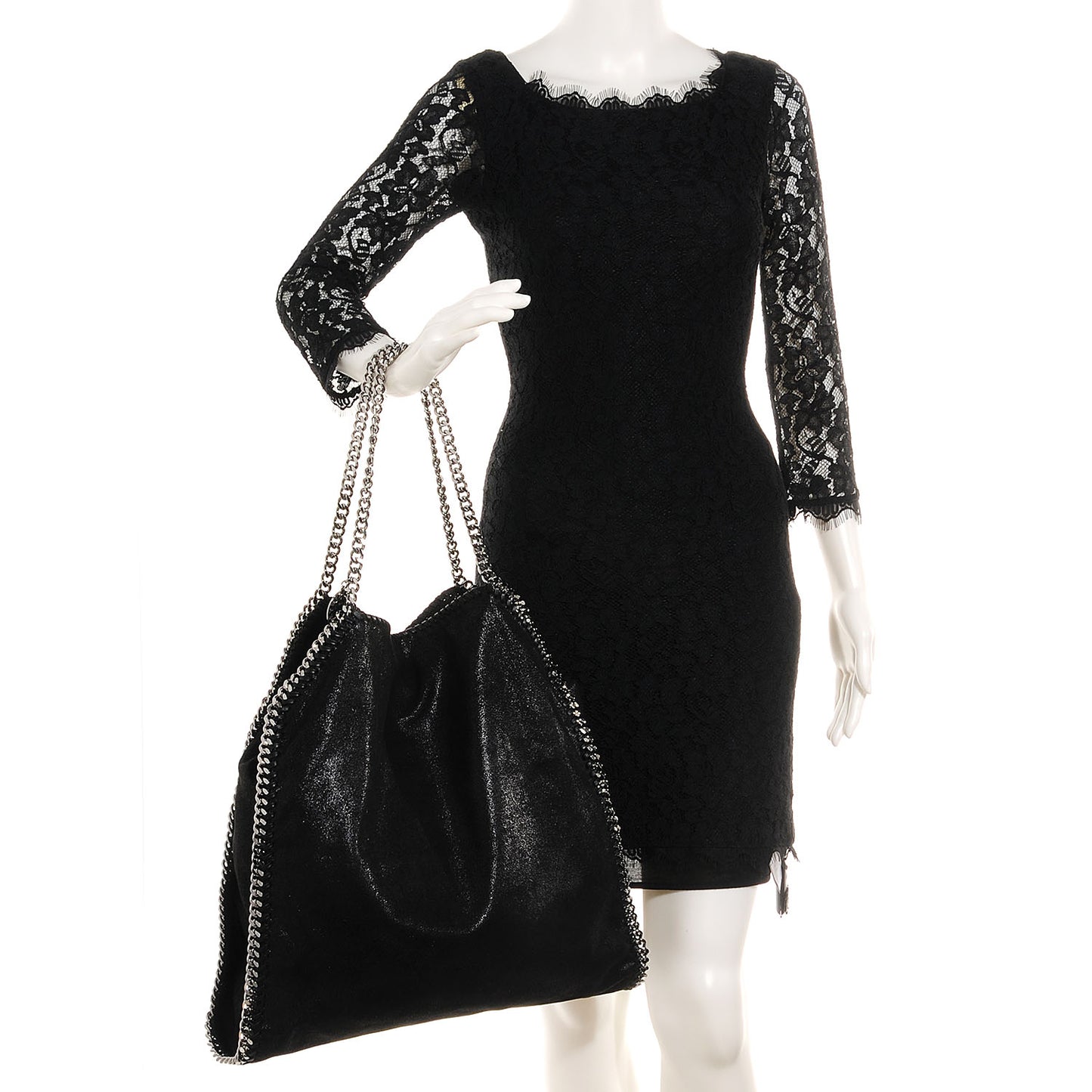 Faux Leather Shaggy Deer Big Falabella Black