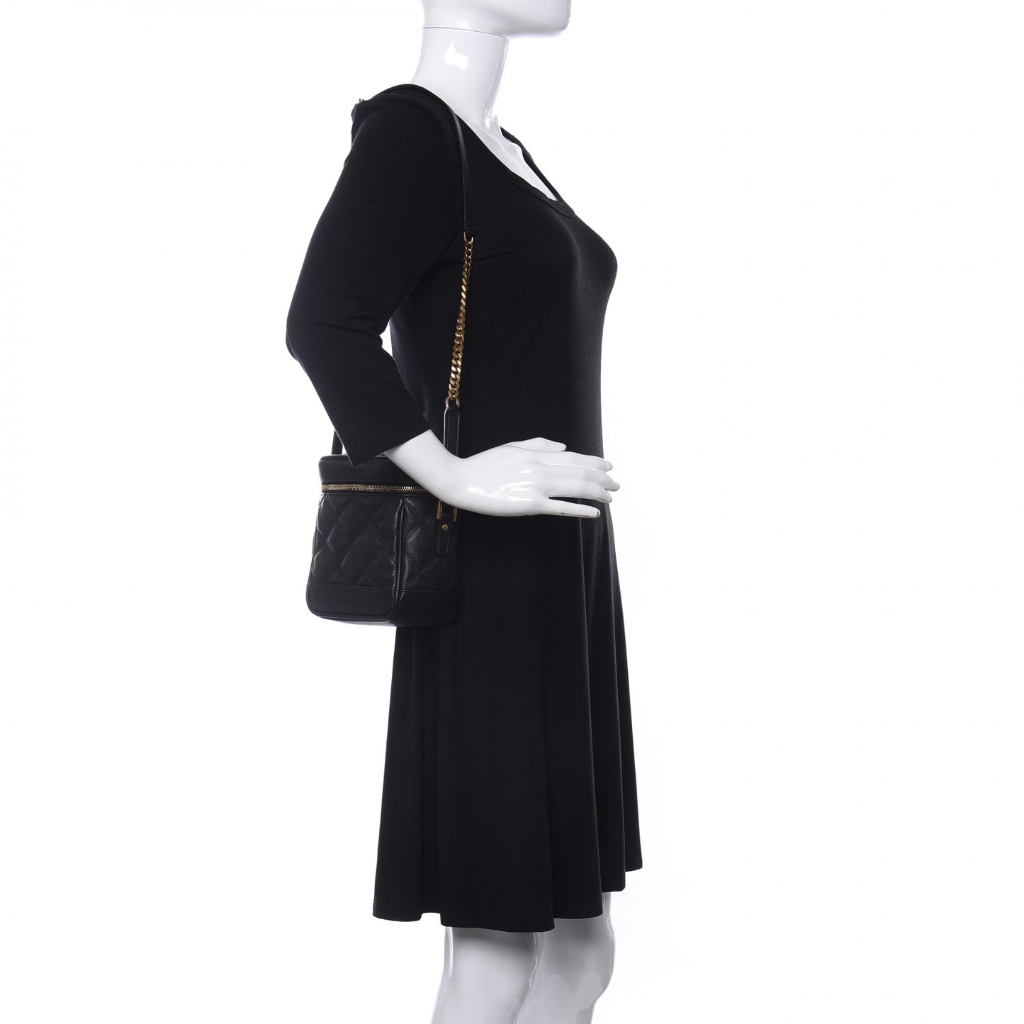Grain de Poudre Quilted 80's Vanity Bag Black