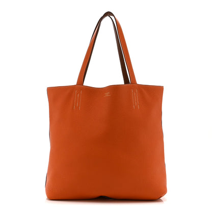 Hermes Taurillon Clemence Double Sens 45 Reversible Tote Orange Gold 1 of 21