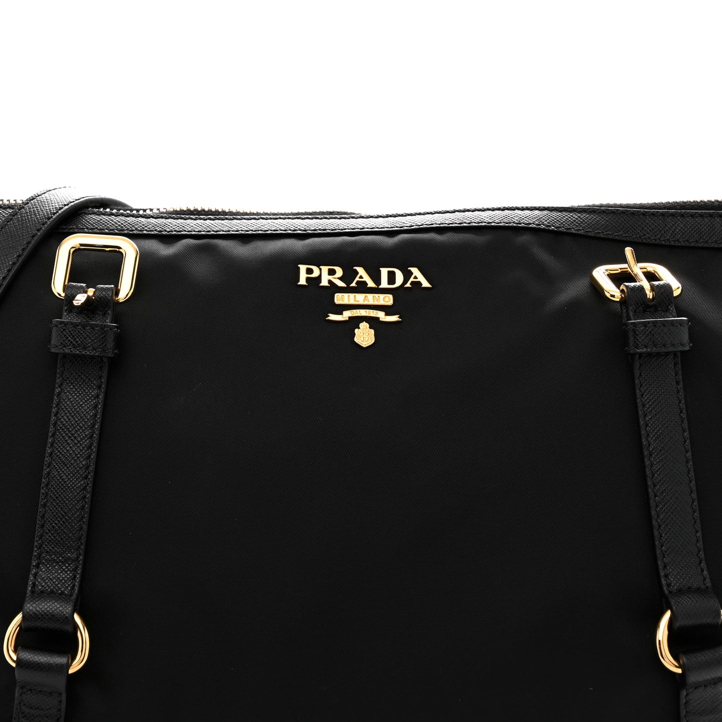 Saffiano Tessuto Nylon Shopping Tote Black