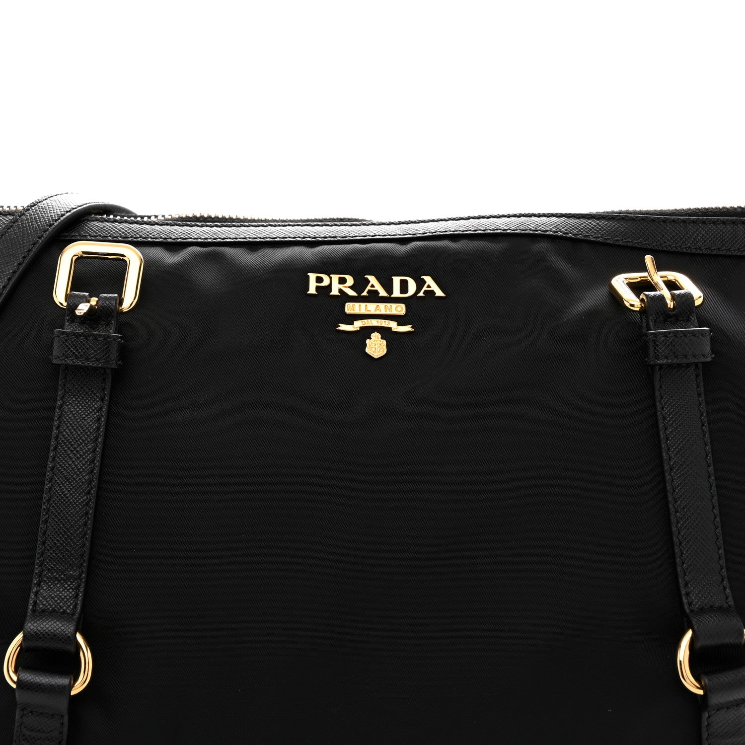 Prada Saffiano Tessuto Nylon Shopping Tote Black 8 of 11