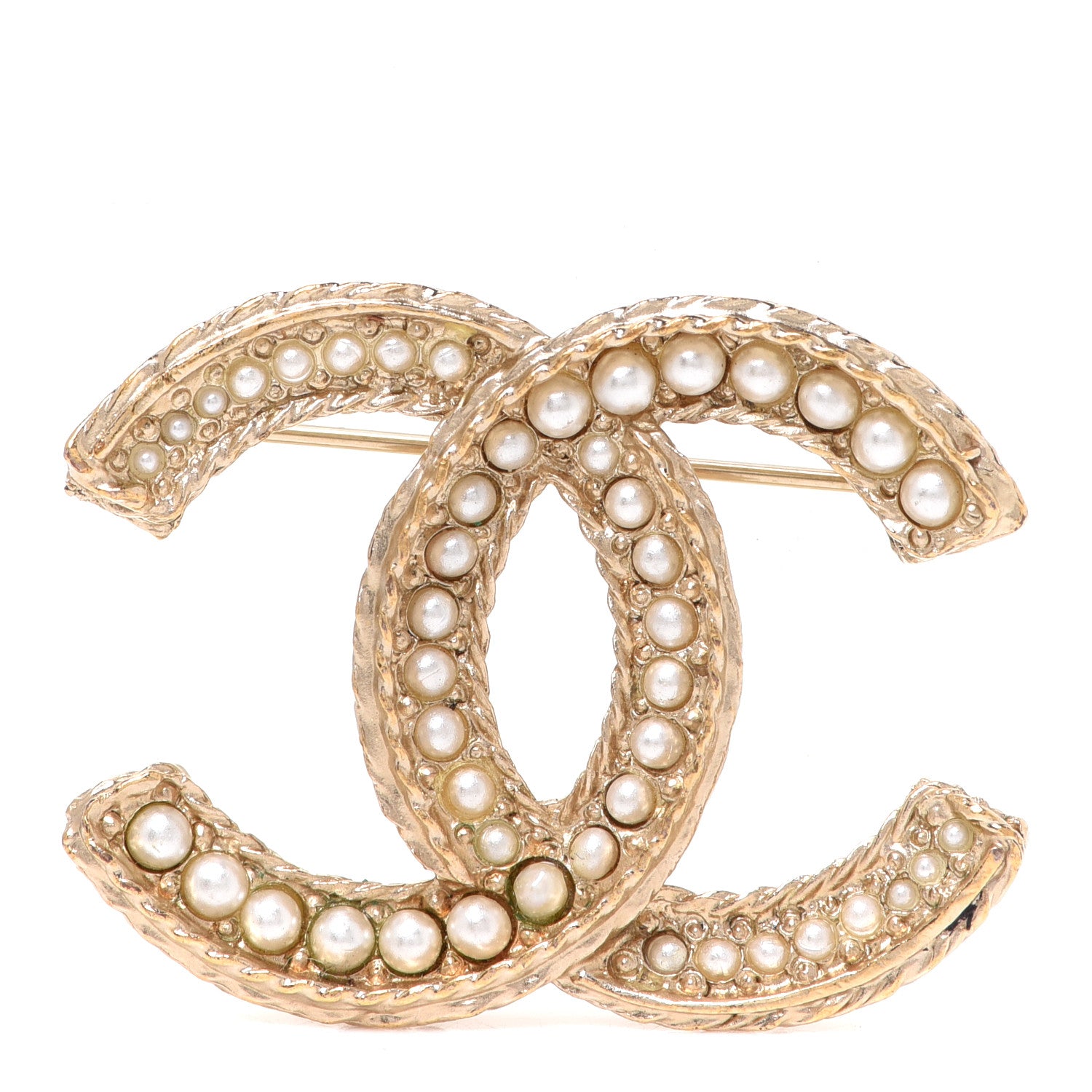 Chanel Pearl CC Brooch Gold 1 of 4