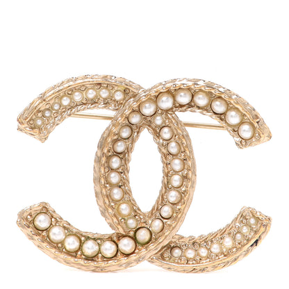 Chanel Pearl CC Brooch Gold 1 of 4