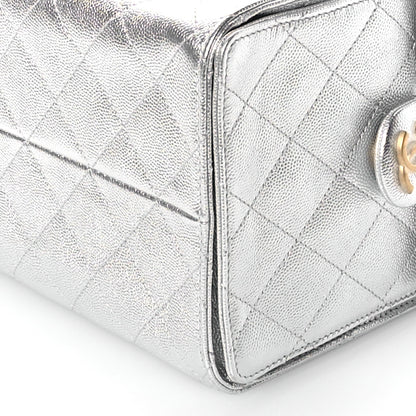Chanel Metallic Caviar Quilted Medium Chanel 25 Handbag Silver 11 of 12