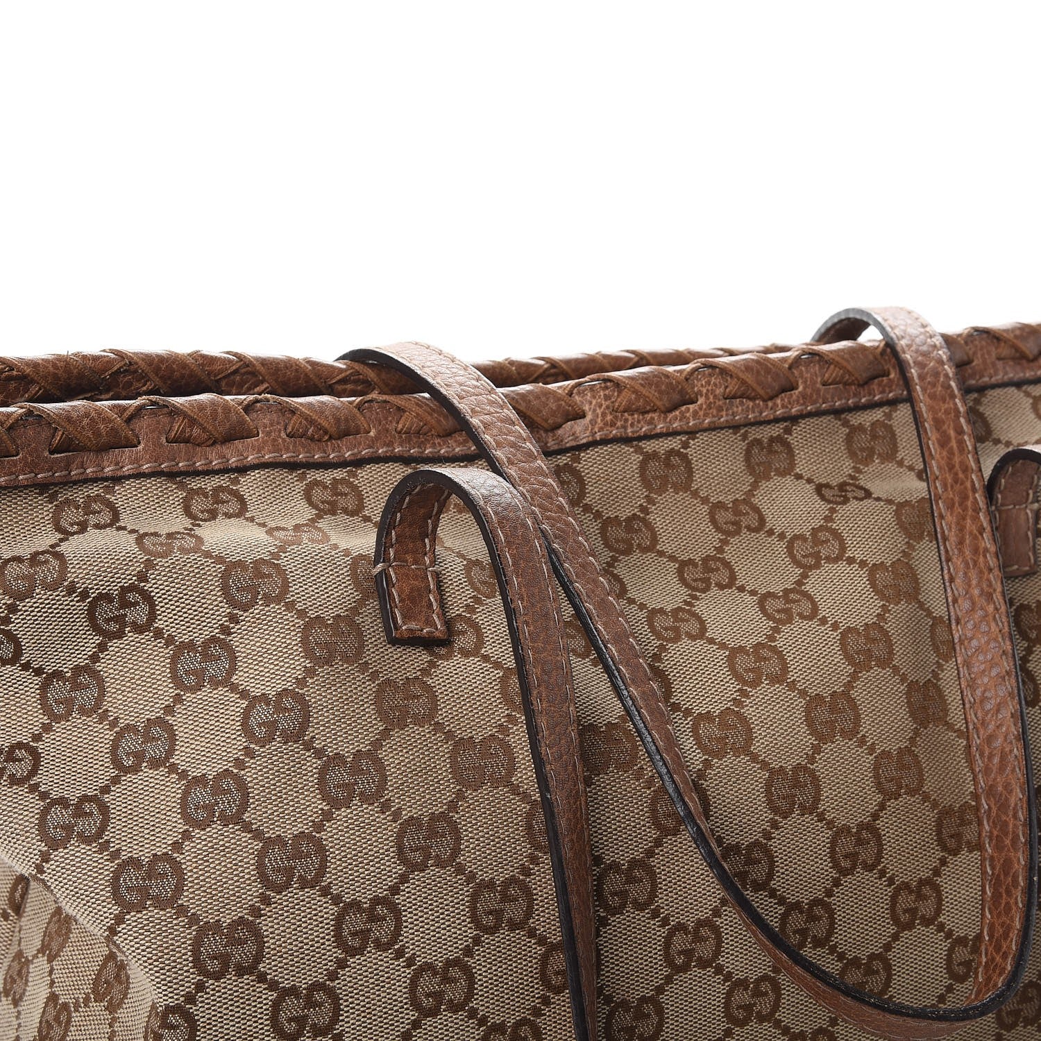 Gucci Monogram Medium Bamboo Tassel Tote Light Brown 9 of 12