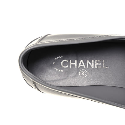 Chanel Lambskin Quilted CC Turnlock Loafers 41 Grey 7 of 8