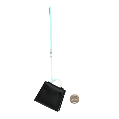 Hermes Tadelakt Mini Kelly Twilly Bag Charm Black 2 of 6