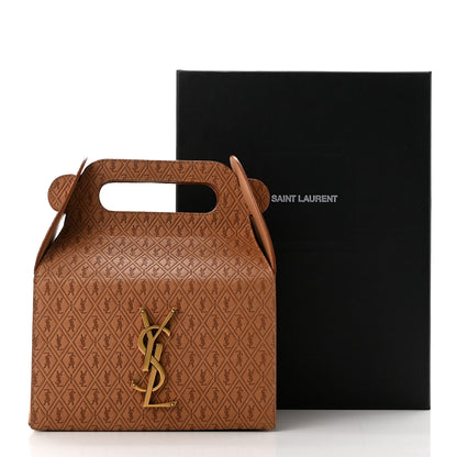 Saint Laurent Calfskin Monogram Take Away Box Dusty Vintage Brown Gold 10 of 10
