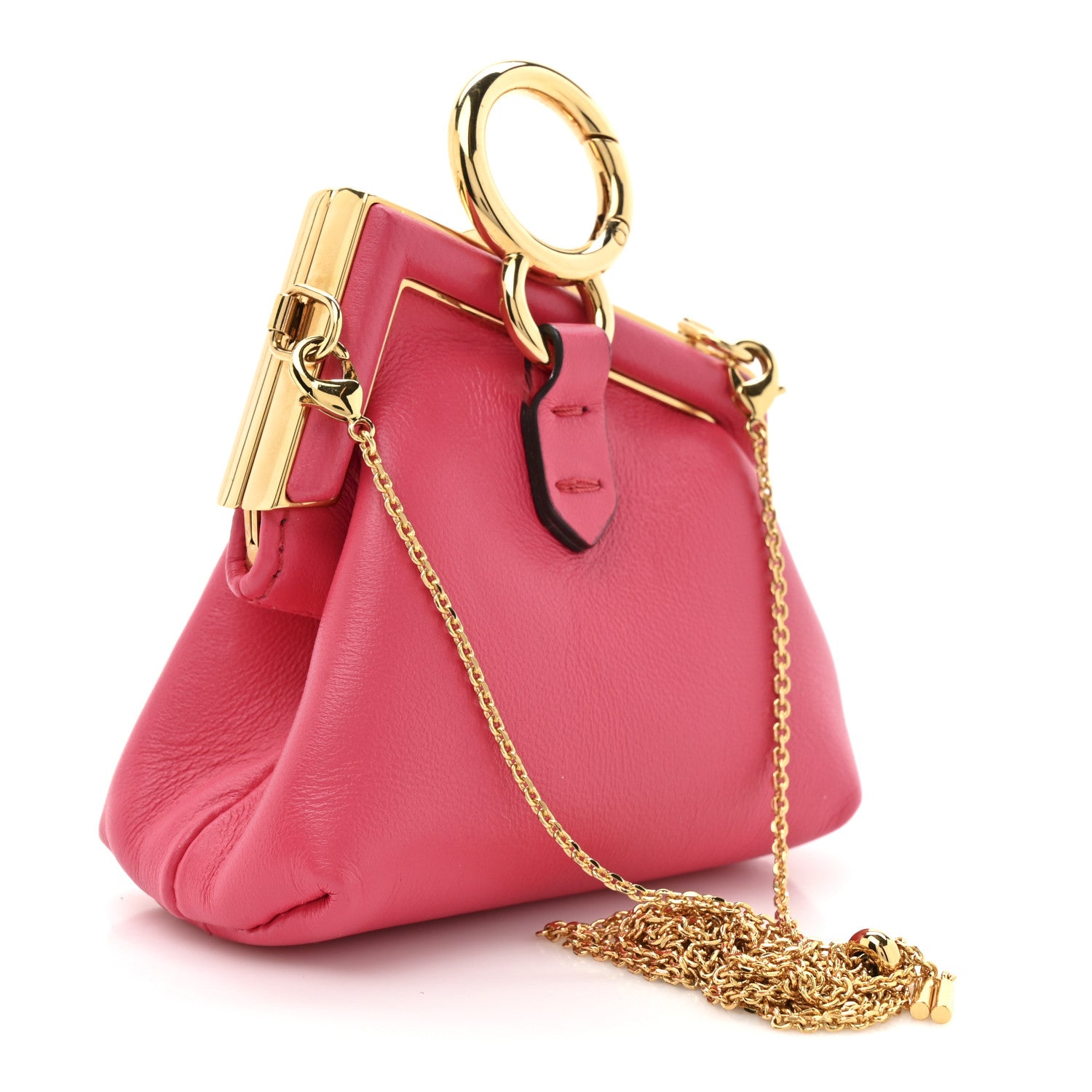 Fendi Shiny Nappa Nano Fendi First Bag Charm Lampone 3 of 13