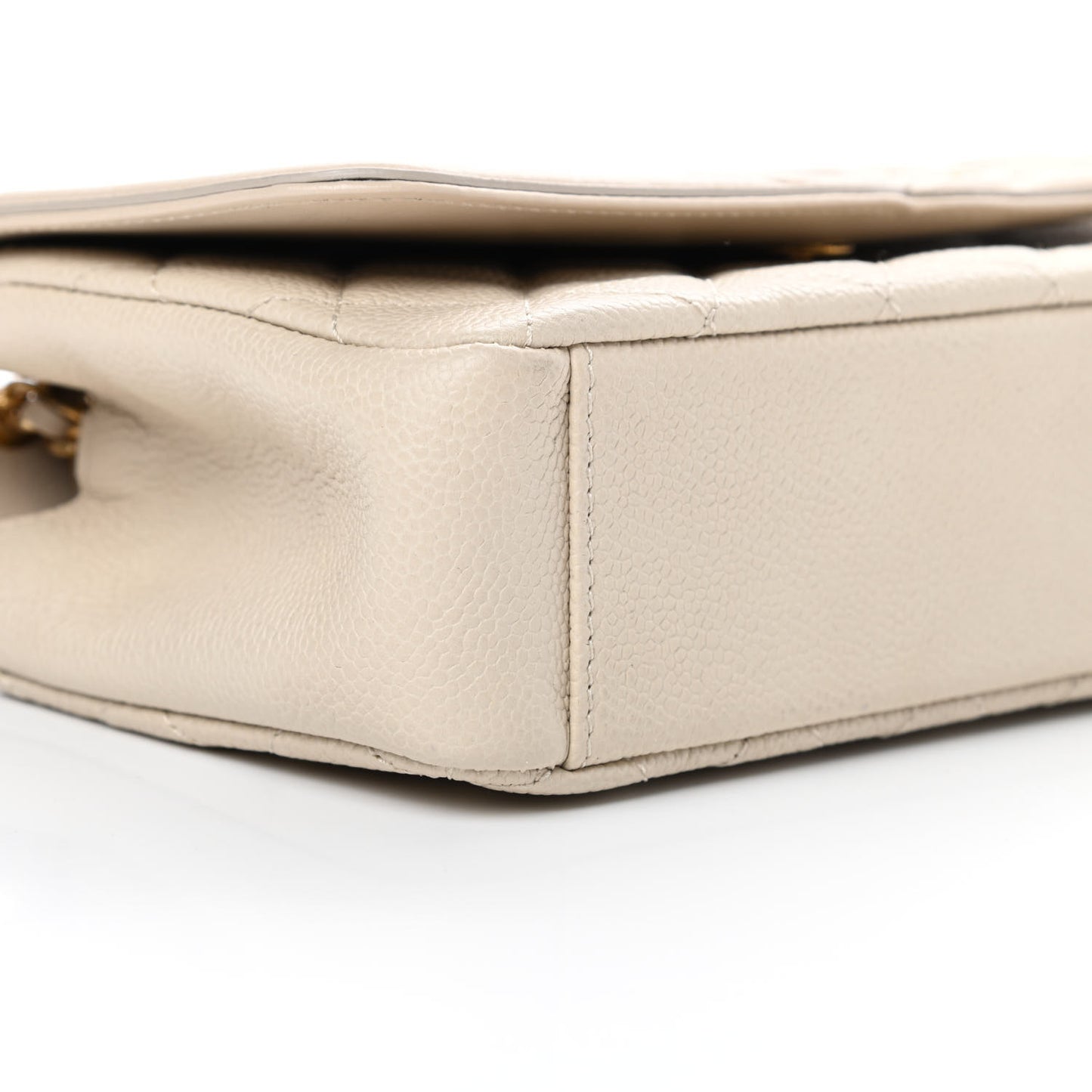 Caviar Quilted Small CC Filigree Flap Beige