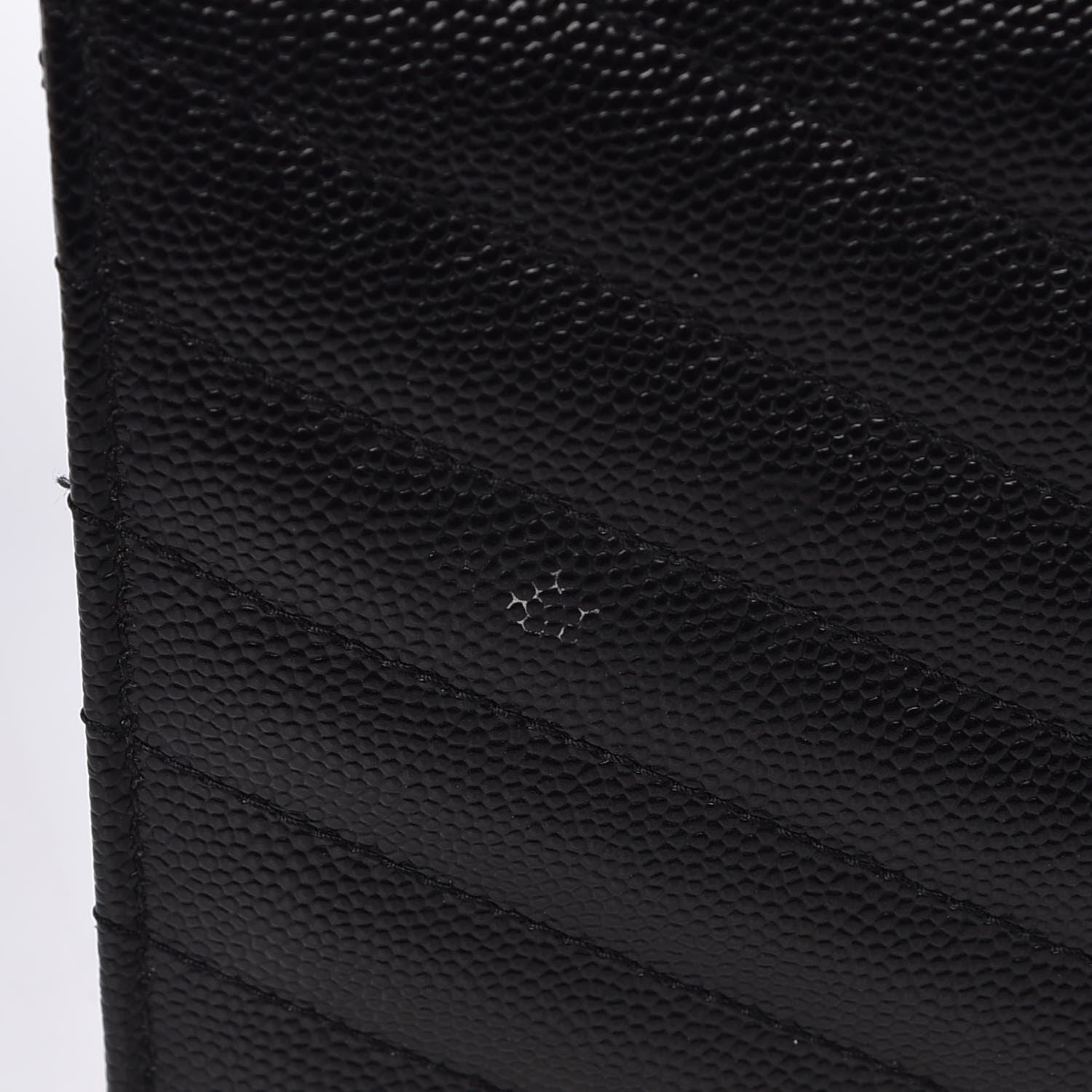 Saint Laurent Grain De Poudre Matelasse Chevron Medium Monogram Chain Wallet Black 8 of 12