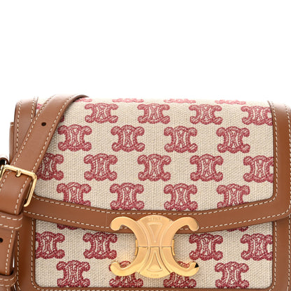 Celine Canvas Calfskin Triomphe Embroidered Teen Triomphe Bag Fox Red 9 of 11