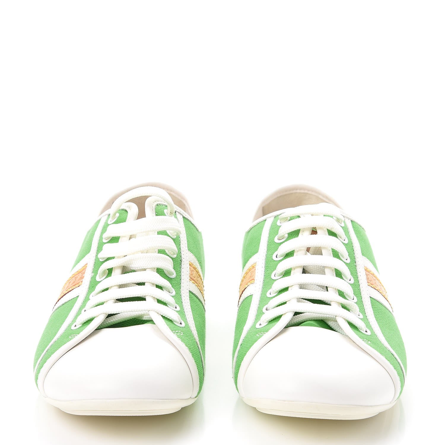 Louis Vuitton Canvas Calfskin Sneakers 38 Green 2 of 14