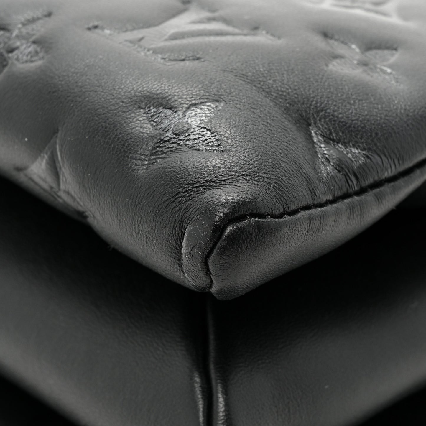 Lambskin Embossed Monogram Coussin PM Black