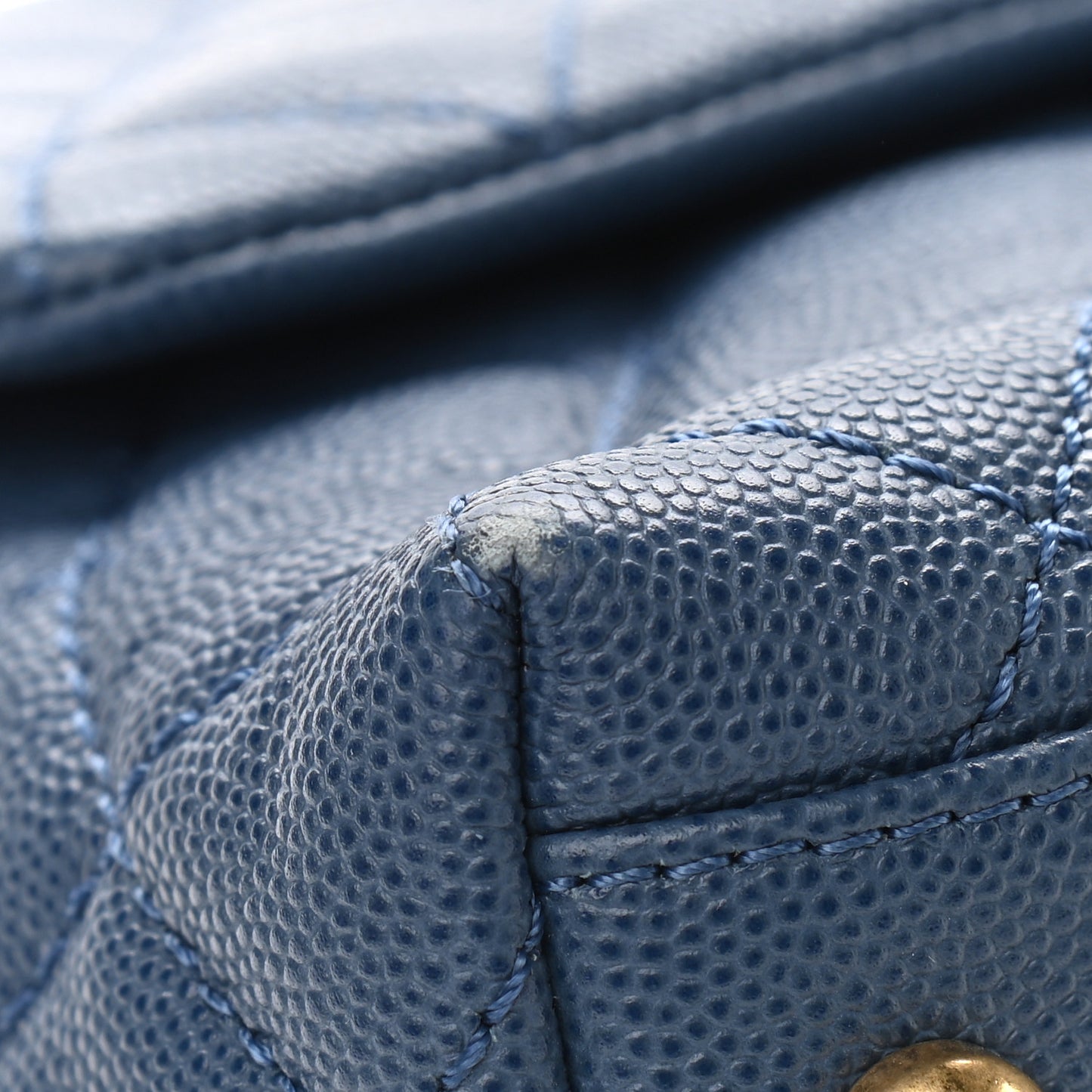 Caviar Quilted Small Coco Handle Flap Blue