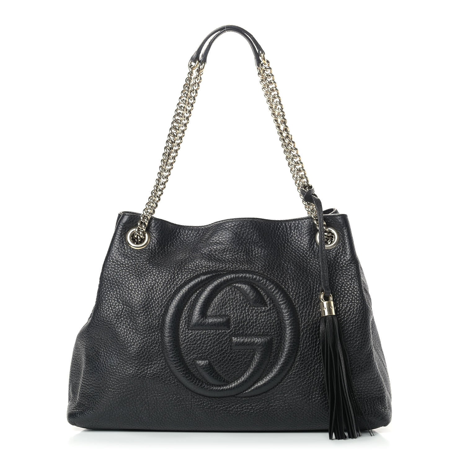Gucci Pebbled Calfskin Medium Soho Chain Shoulder Bag Black 1 of 17