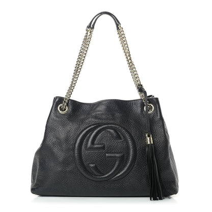 Gucci Pebbled Calfskin Medium Soho Chain Shoulder Bag Black 1 of 17