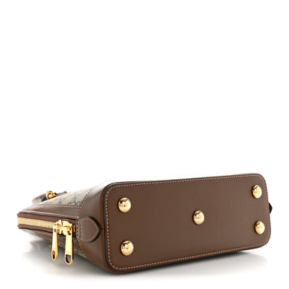 Gucci GG Supreme Monogram Azalea Calfskin Small Horsebit 1955 Top Handle Bag Beige Ebony Brown Sugar 4 of 13