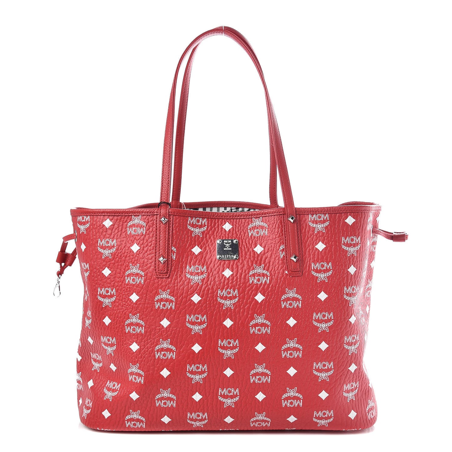 Visetos Medium Reversible Shopper Tote Ruby Red