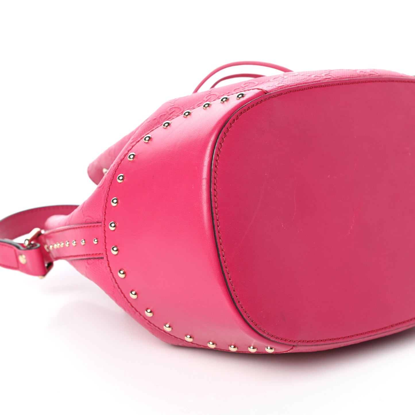 Hilary Lux GG Monogram Studded Small Bucket Bag Blossom
