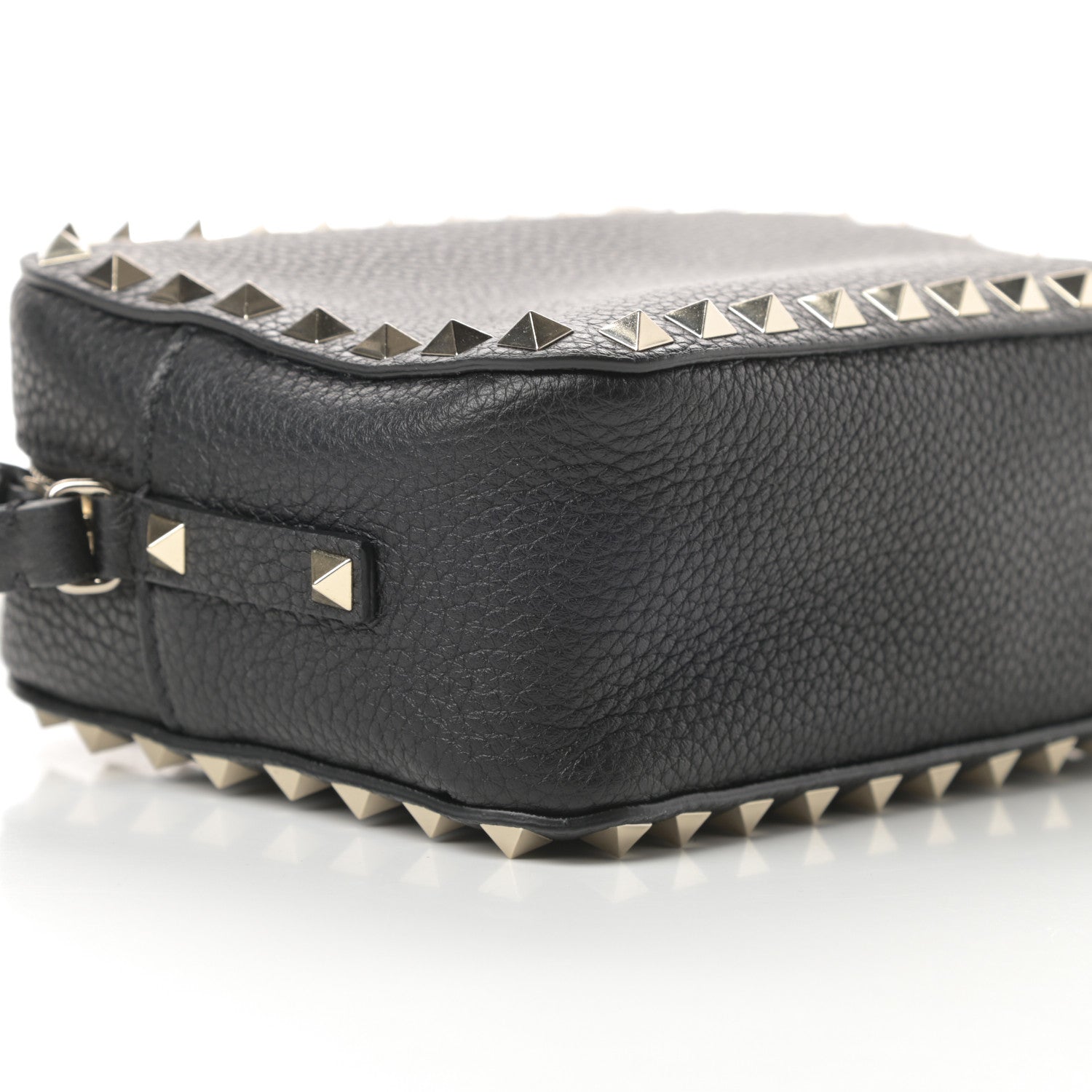 Valentino Garavani Pebbled Calfskin Rockstud Camera Crossbody Bag Black 8 of 9