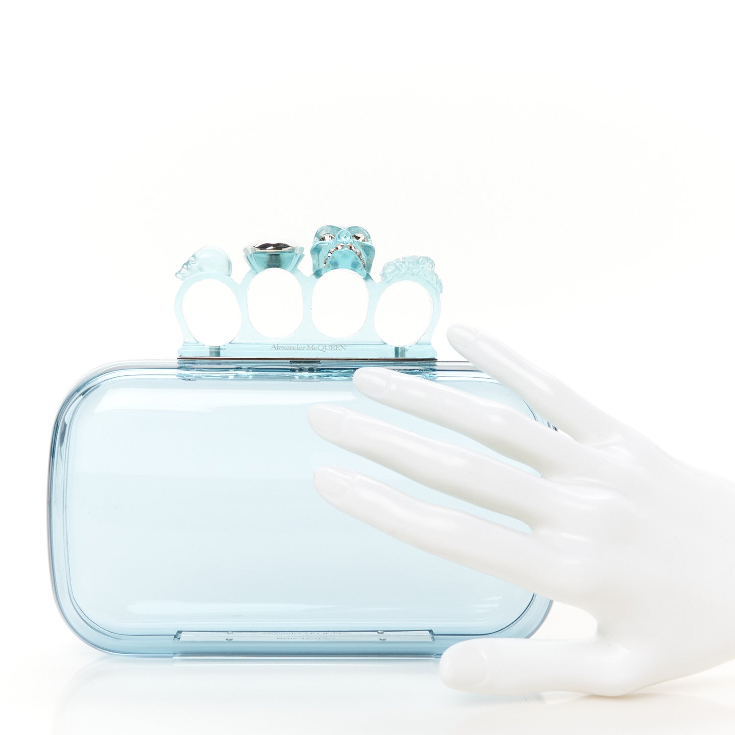 Alexander McQueen Resin Knuckle Clutch Pale Blue 2 of 12