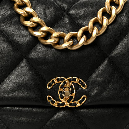 Chanel Goatskin Quilted Large Chanel 19 Flap Black 8 of 10