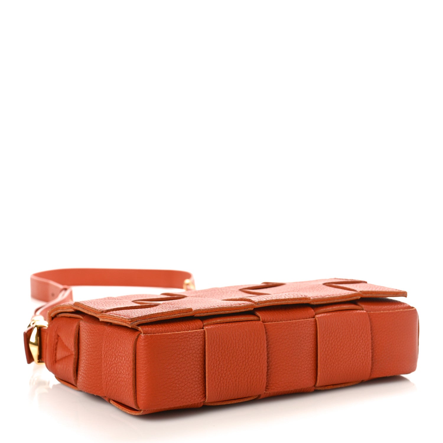 Bottega Veneta Grained Calfskin Maxi Intrecciato Cassette Crossbody Bag Burned Orange 4 of 10