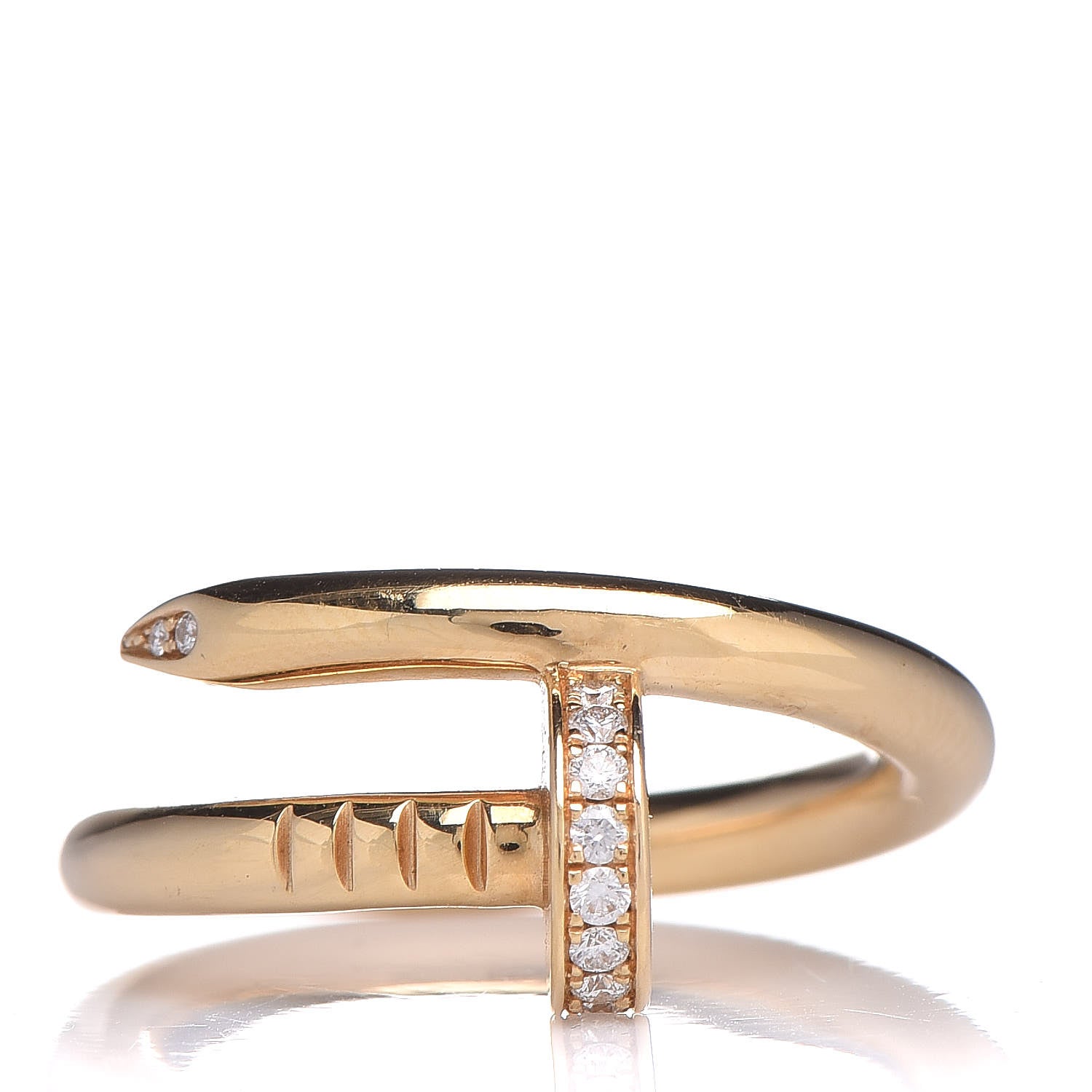 Cartier 18K Yellow Gold Diamond Juste Un Clou Ring 50 5.25 1 of 6