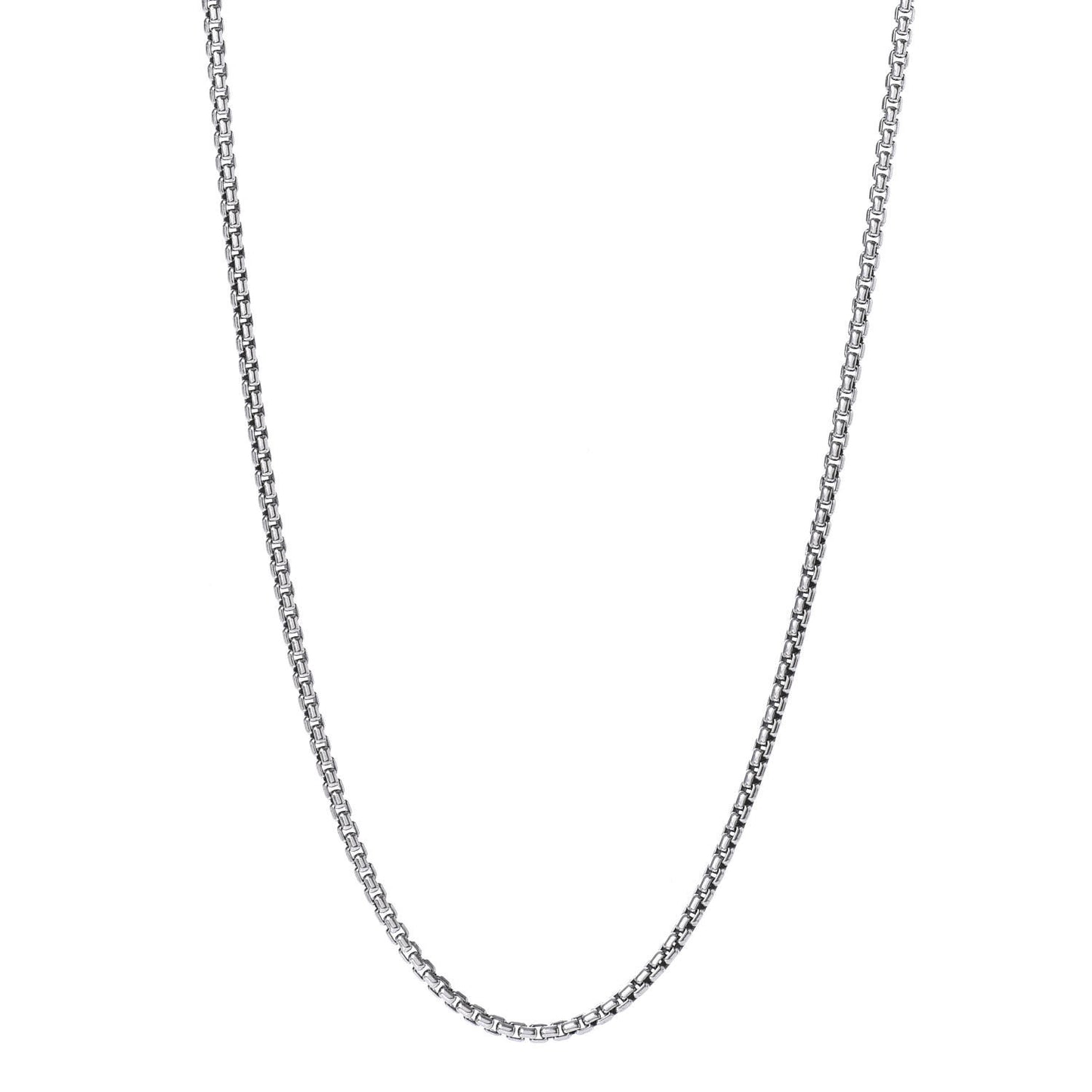 Sterling Silver 14K Yellow Gold 2.7mm Small Box Chain Necklace 18"