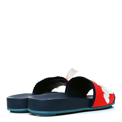 Fendi Fabric Rubber Slide Sandals 35.5 Magma Marine 3 of 4