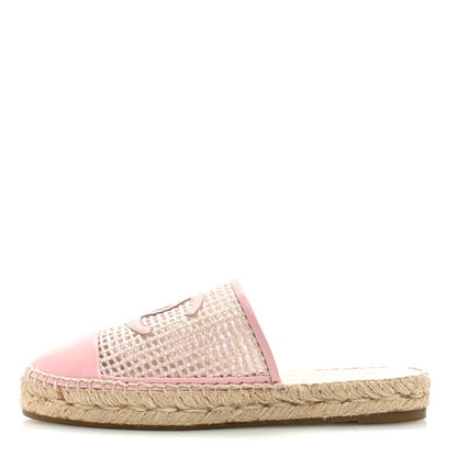 Chanel Mesh Grosgrain CC Espadrilles Mule 37 Pink 1 of 8