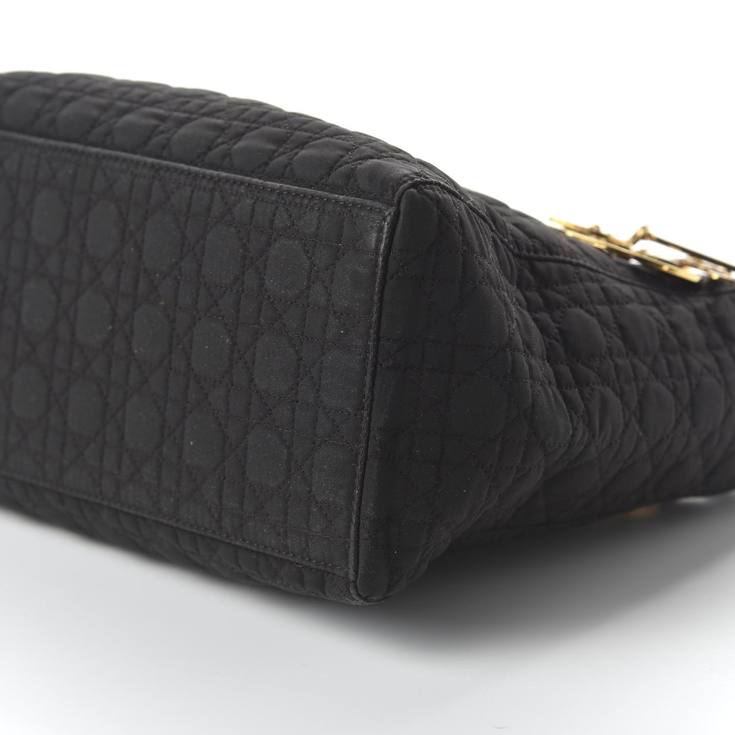 Nylon Cannage Stitched Medium Lady Dior Black