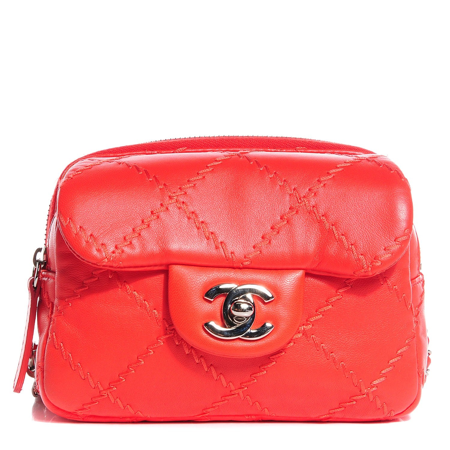 Chanel Calfskin Ultimate Stitch Mini Flap WOC Bag Light Red 1 of 11