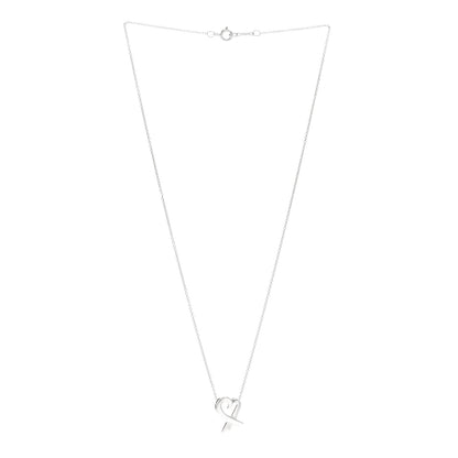 Tiffany Sterling Silver Small Paloma Picasso Loving Heart Pendant Necklace 3 of 4