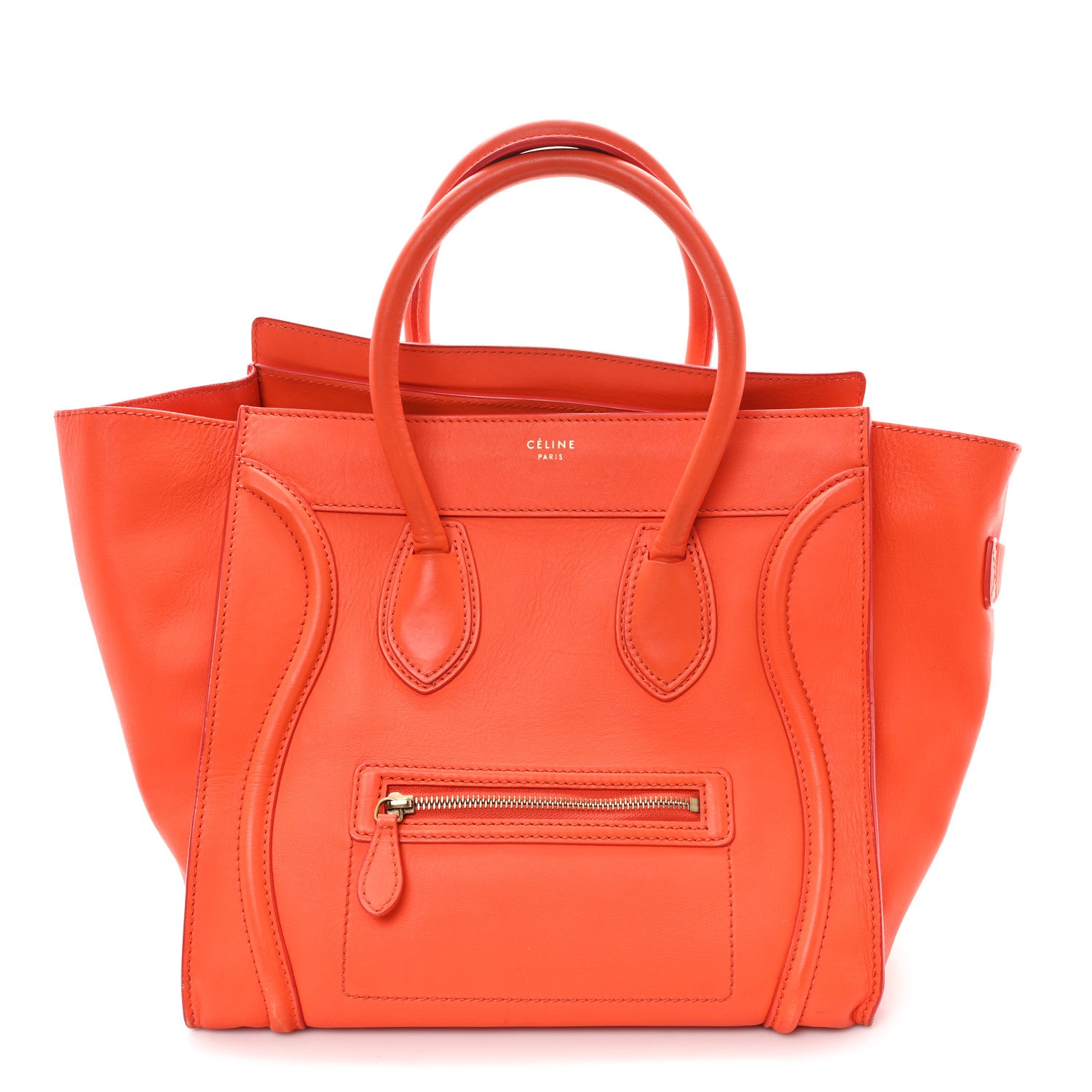 Celine Smooth Calfskin Mini Luggage Bright Orange Bright Orange 1 of 12