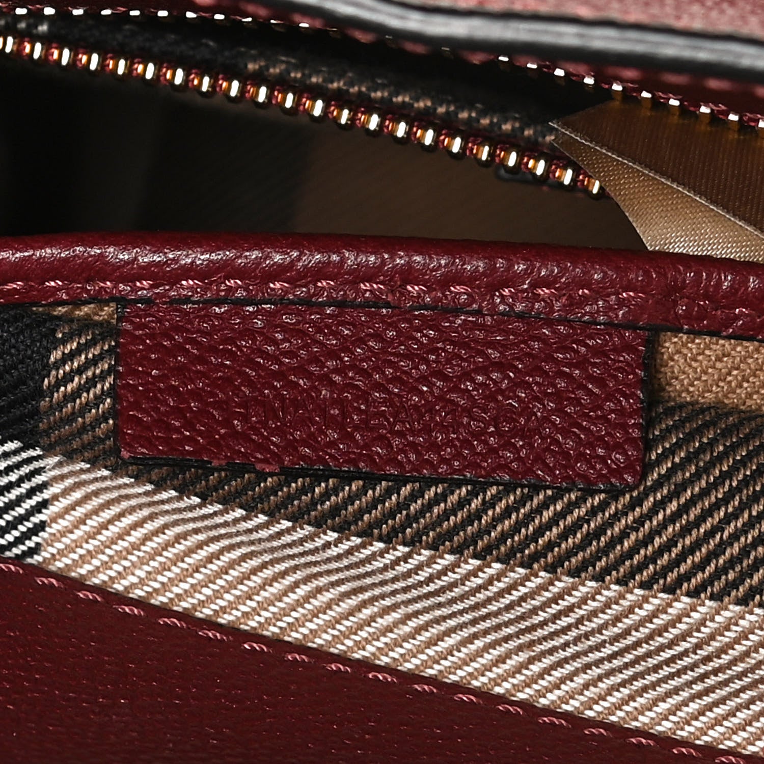 Burberry Soft Grain Calfskin Small Buckle Tote Antique Red 7 of 14