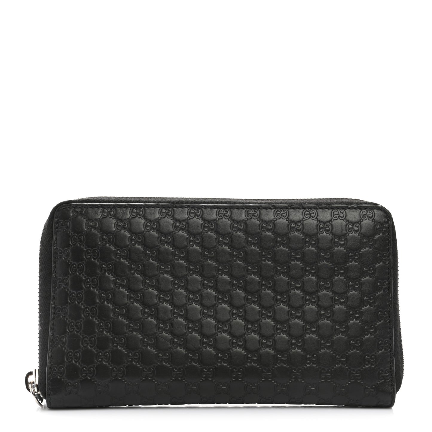 Microguccissima Large Zip Around Organizer Wallet Black