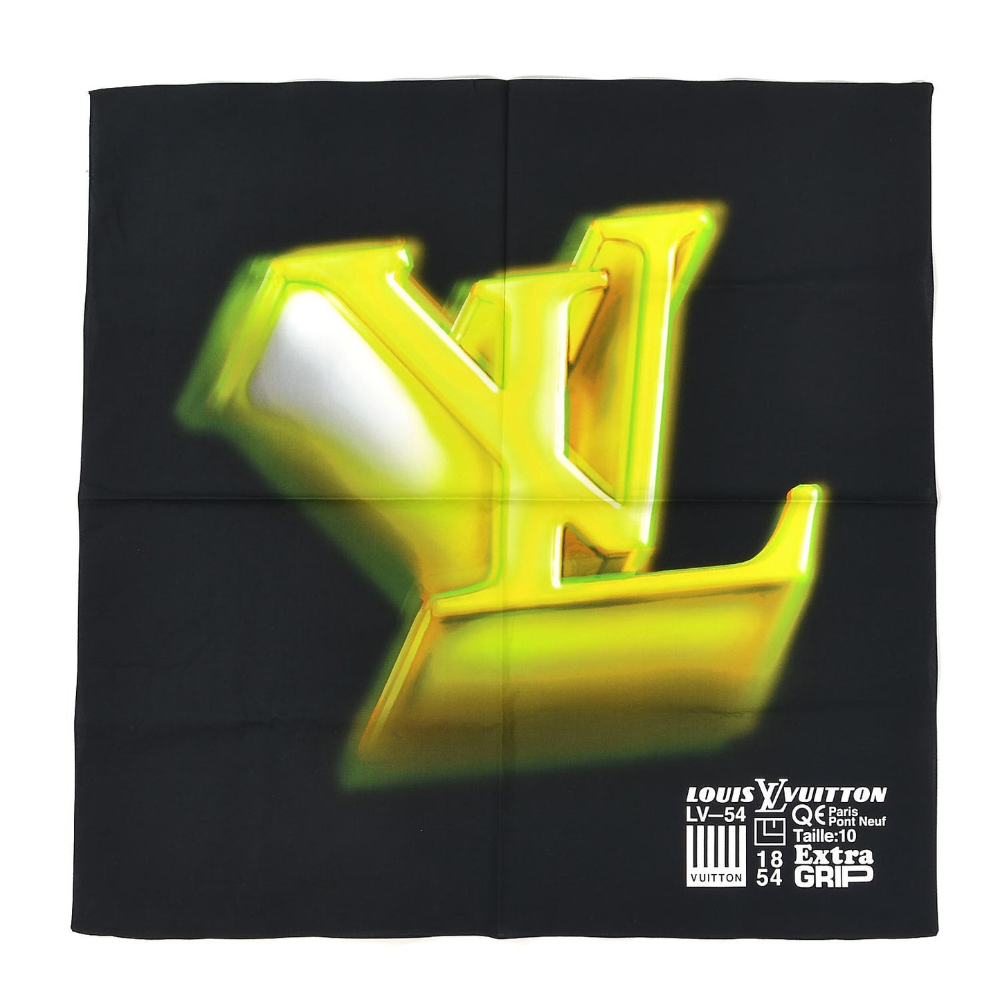 Cotton LV 3D Bandana Scarf Black Yellow